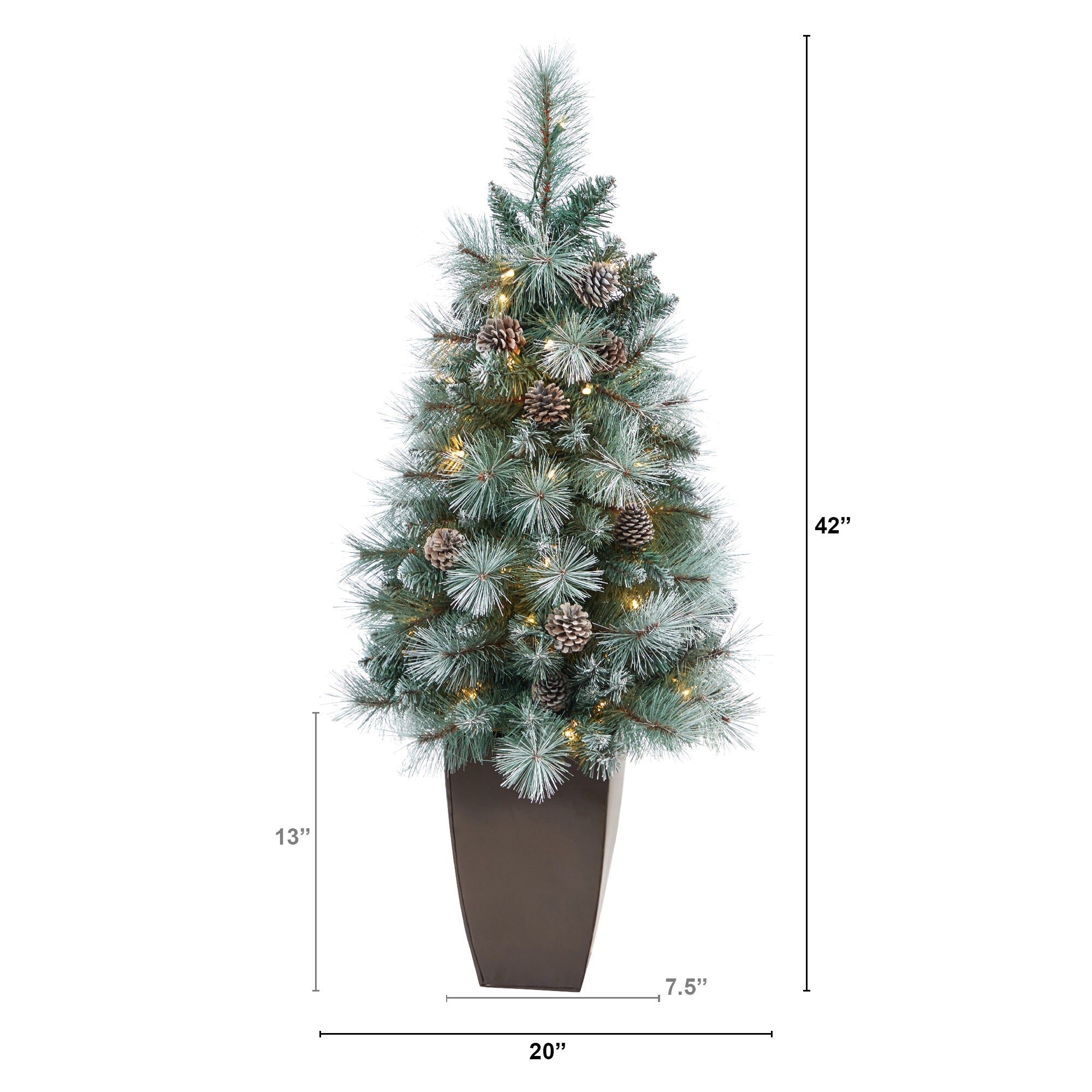 3.5' Frosted Tip British Columbia Mountain Pine Artificial Christmas Tree