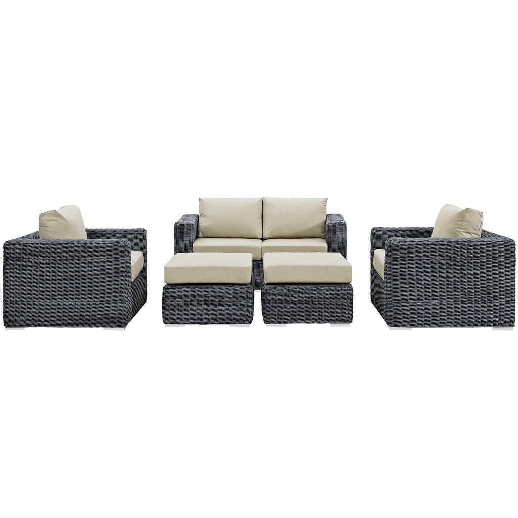 Summon 5 Piece Outdoor Patio Sunbrella¨ Sectional Set by Modway