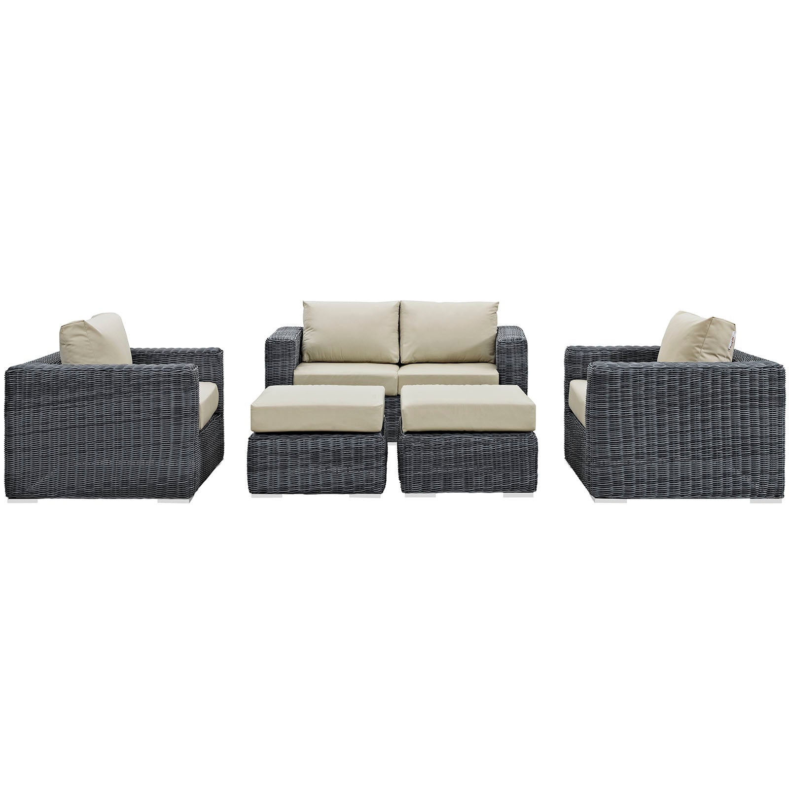 Summon 5 Piece Outdoor Patio Sunbrella¨ Sectional Set by Modway