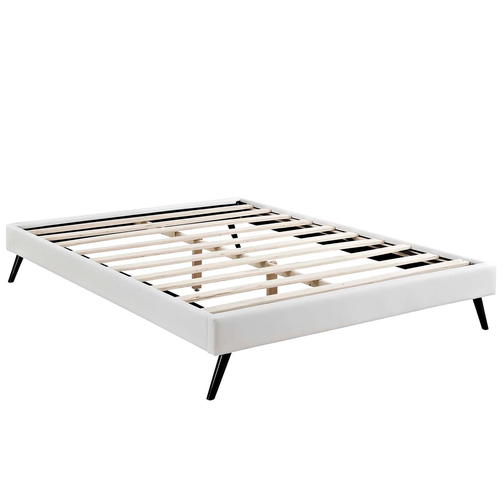 Loryn Vinyl Full Bed Frame with Round Splayed Legs by Modway