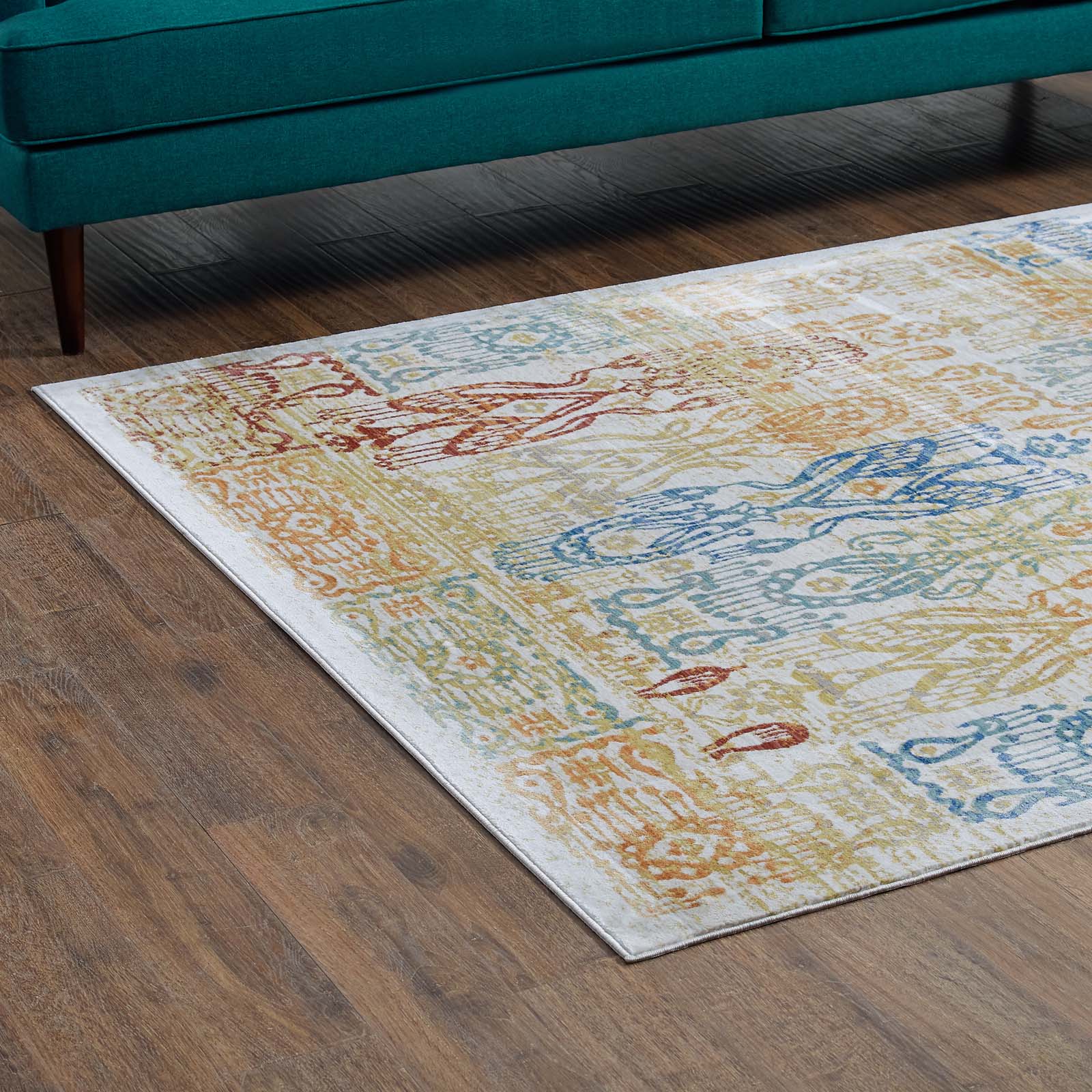 Solimar Distressed Southwestern Aztec 8x10 Area Rug by Modway
