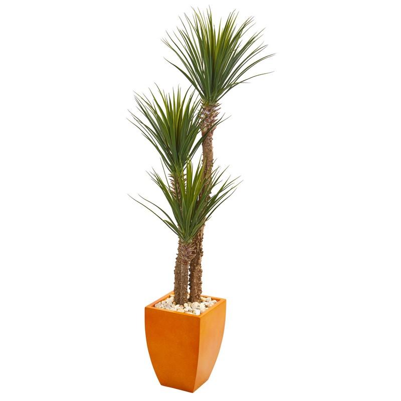 69"  Yucca Artificial Tree in Orange Planter