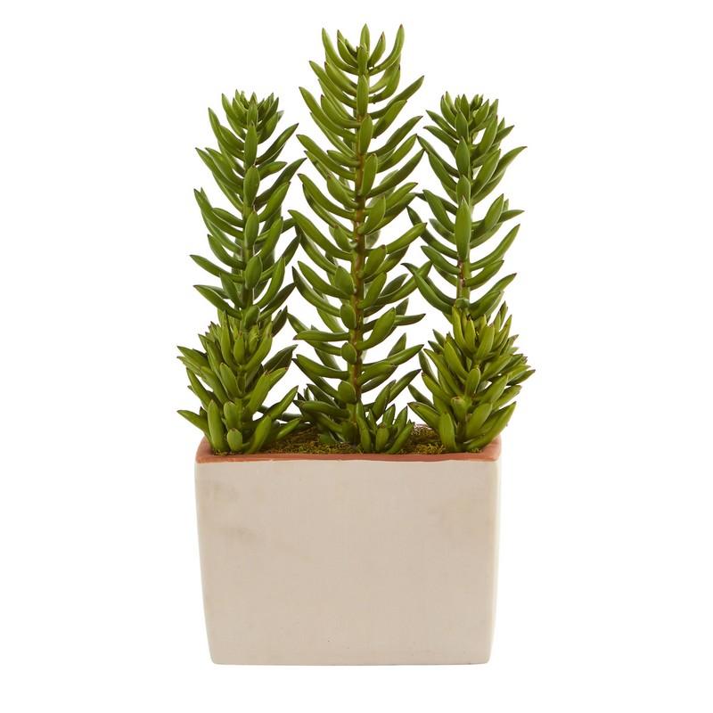 17"  Succulent Artificial Plant With Decorative Planter