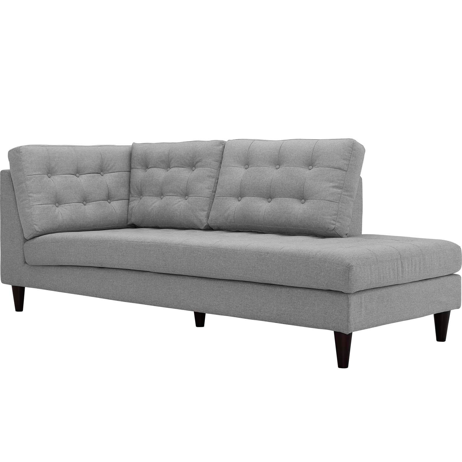 Empress Upholstered Fabric Right Facing Bumper by Modway