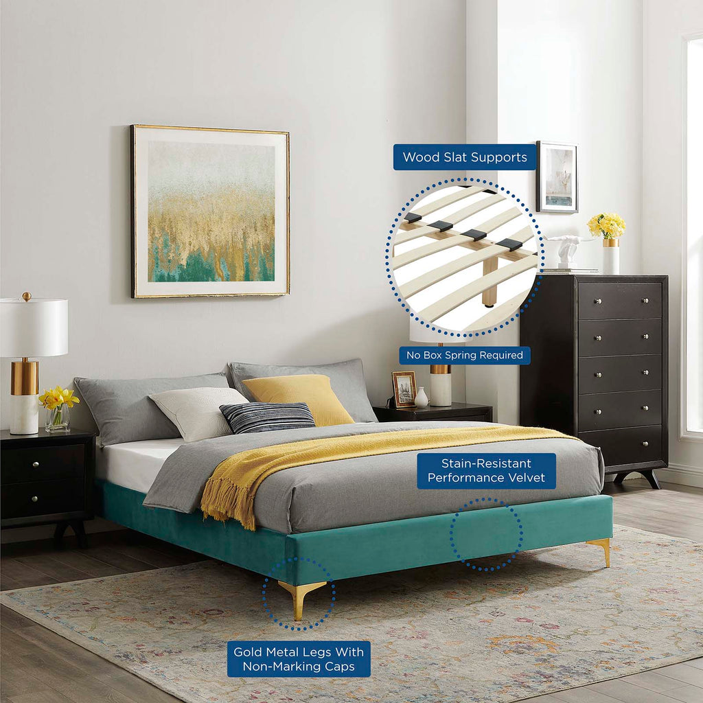 Sutton Performance Velvet King Bed Frame by Modway