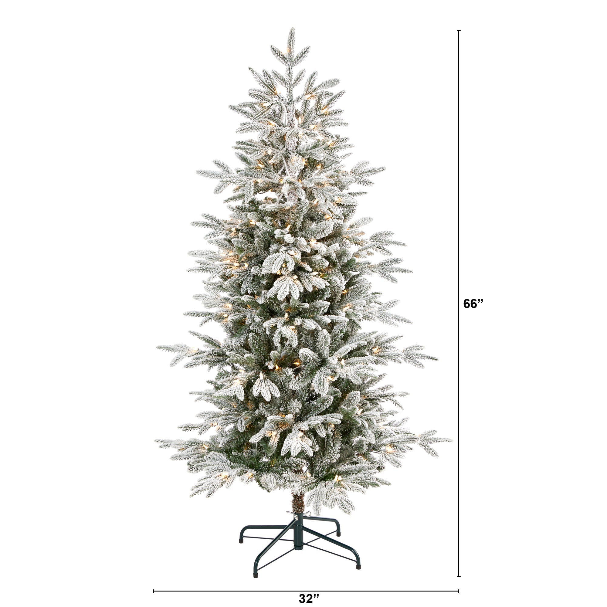 5.5' Flocked Manchester Spruce Artificial Christmas Tree with 200 Lights