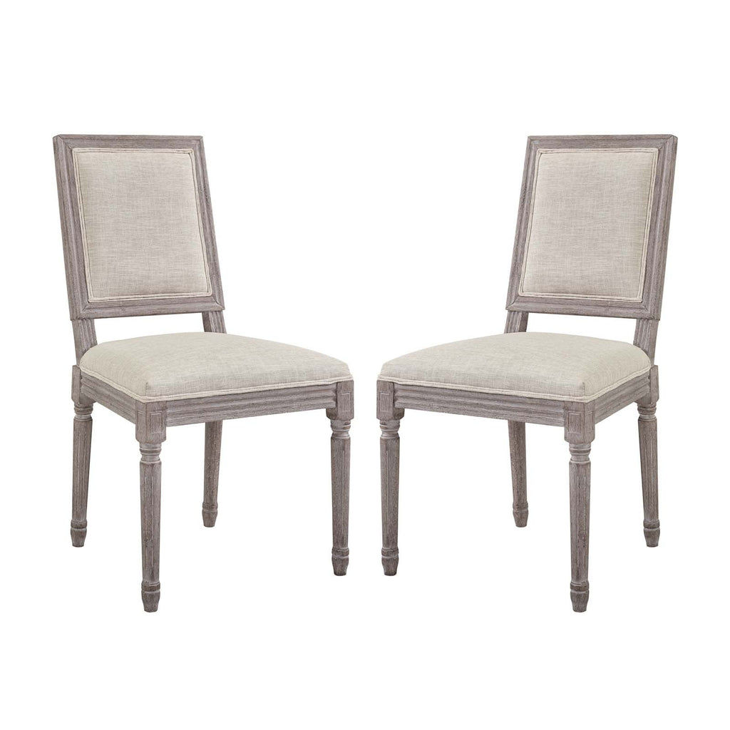 Court Upholstered Fabric Dining Side Chair Set of 2 by Modway