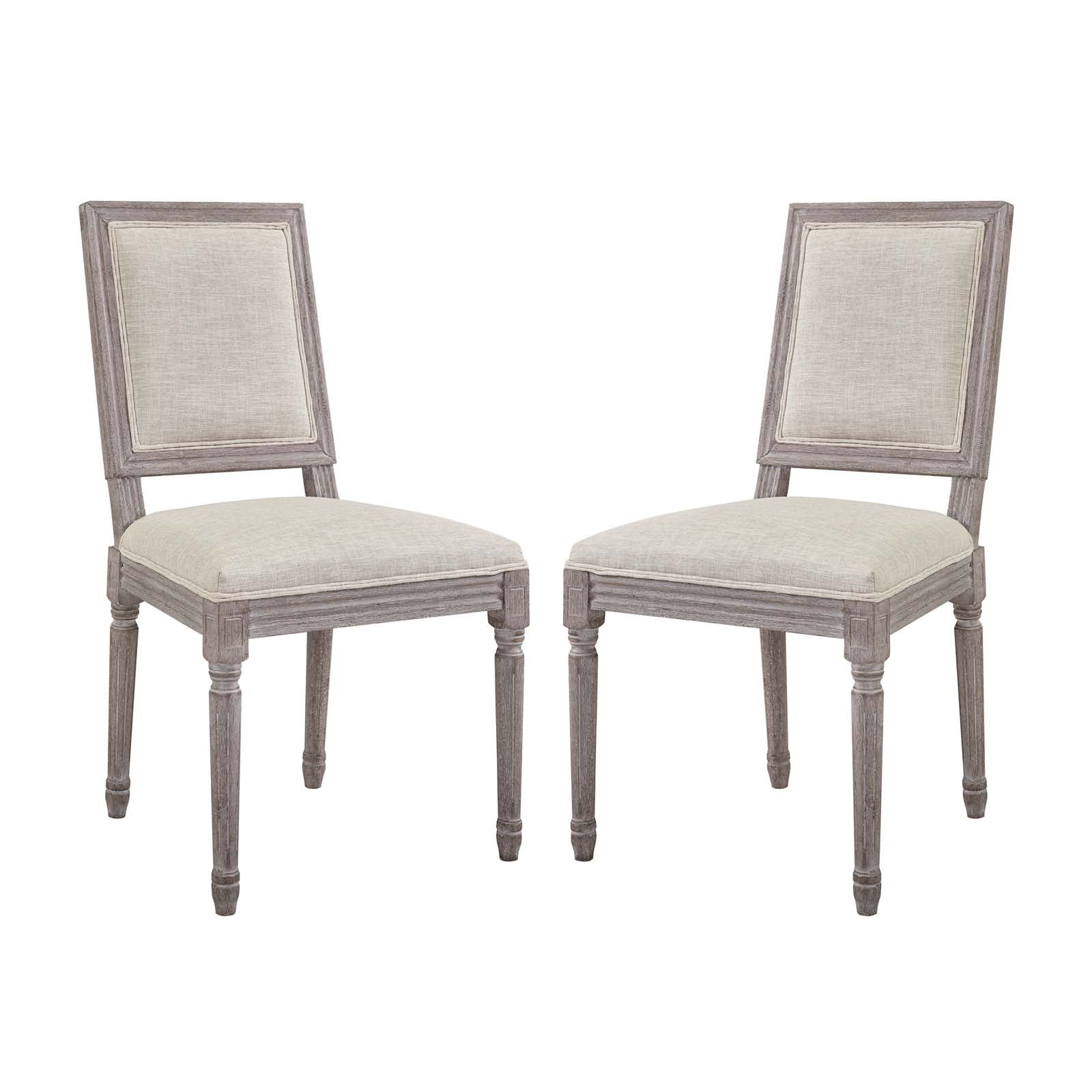 Court Upholstered Fabric Dining Side Chair Set of 2 by Modway