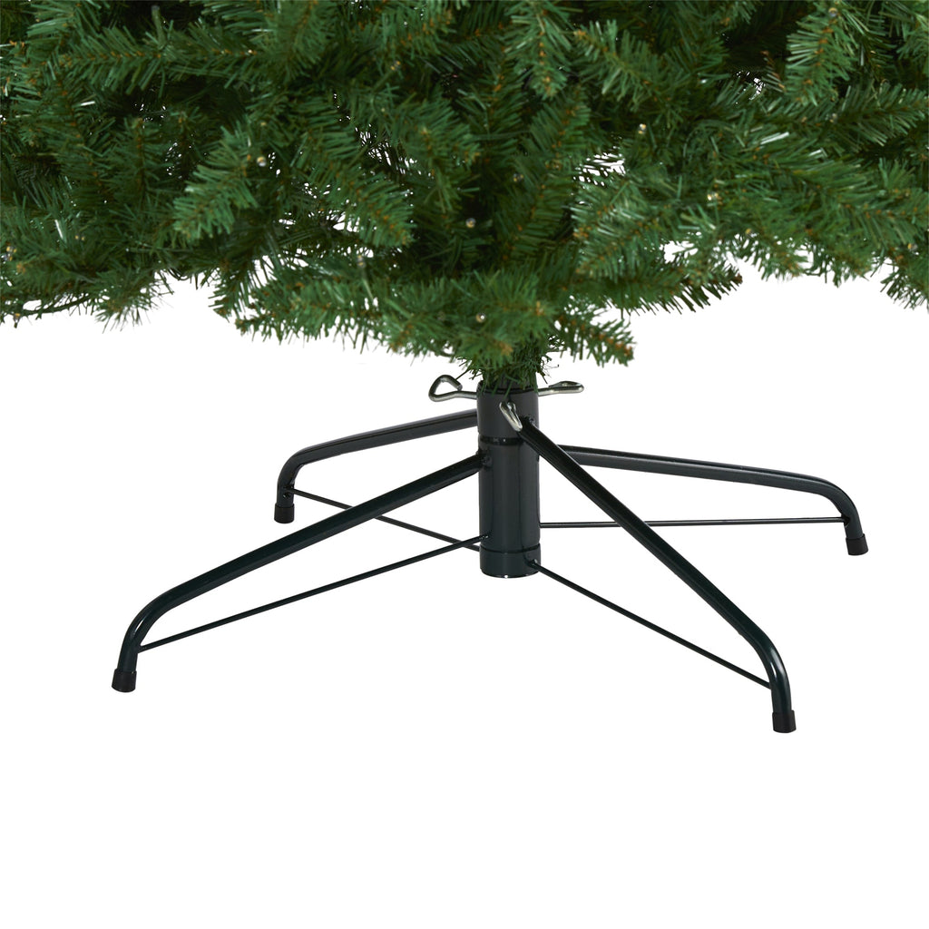 9' Slim Green Mountain Pine Artificial Christmas Tree with 600 Clear LED Lights