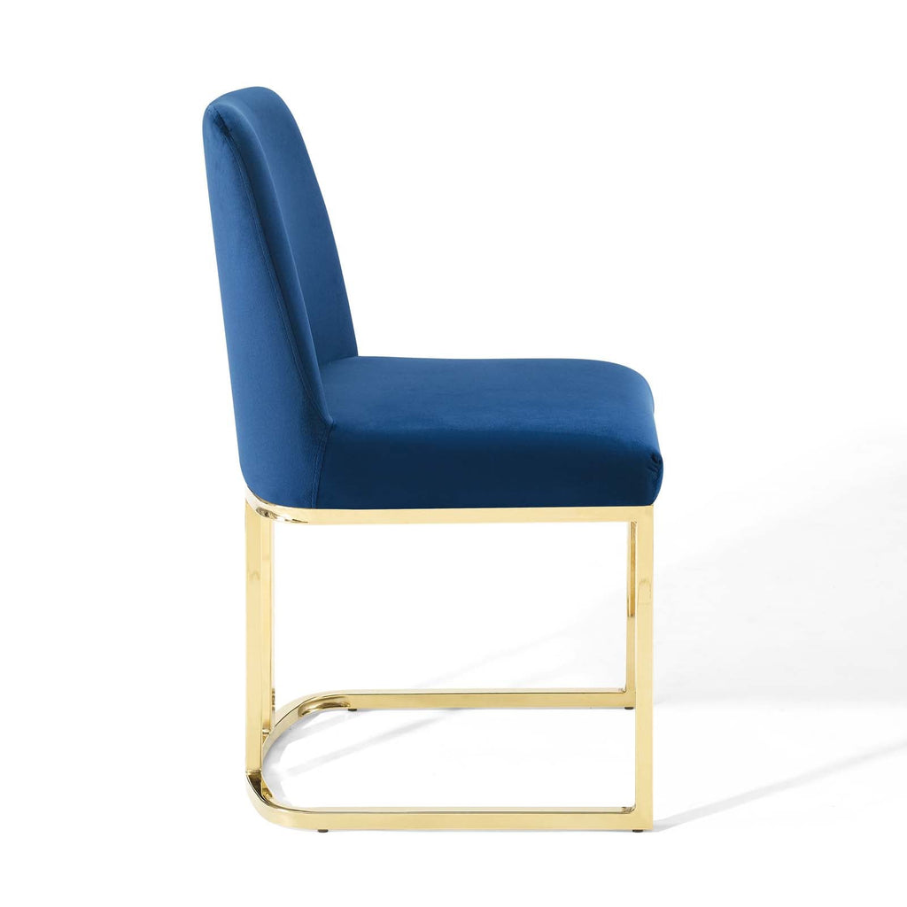 Amplify Sled Base Performance Velvet Dining Chairs Set of 2 by Modway