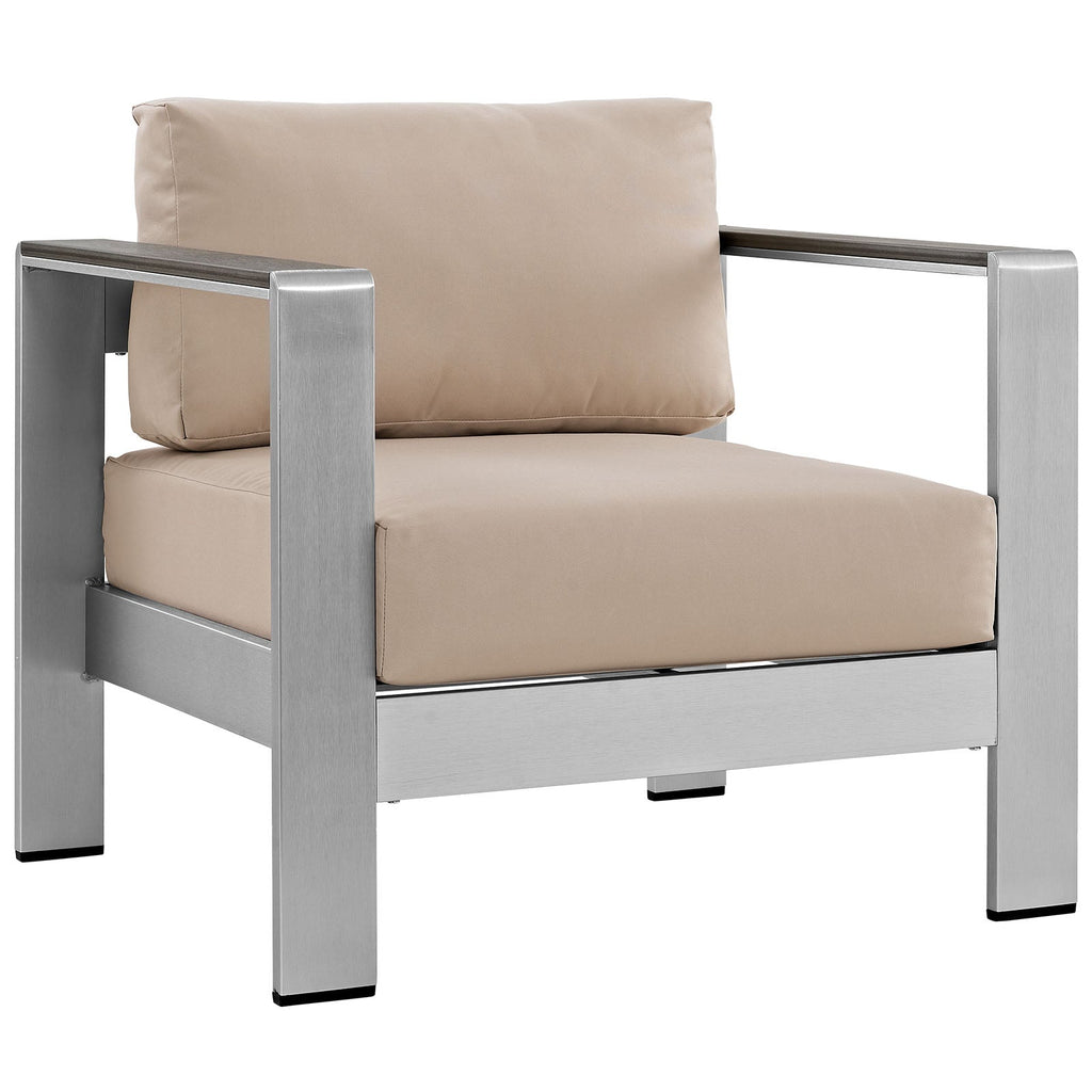 Shore 6 Piece Outdoor Patio Aluminum Sectional Sofa Set by Modway
