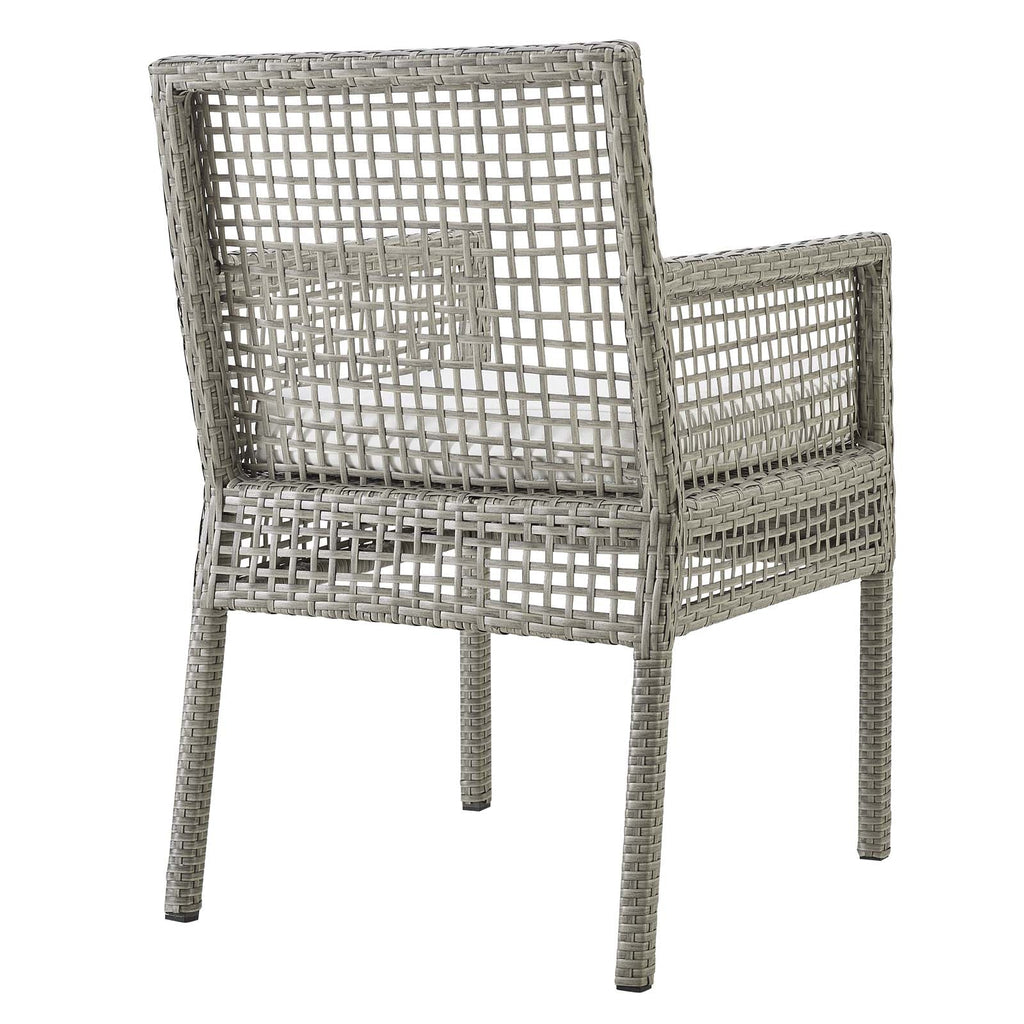 Aura Outdoor Patio Wicker Rattan Dining Armchair Set of 4 by Modway