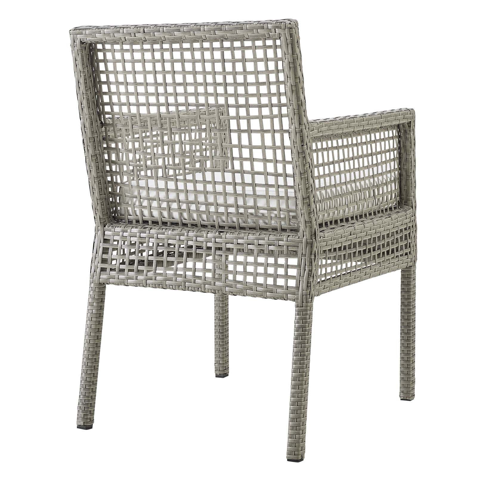 Aura Outdoor Patio Wicker Rattan Dining Armchair Set of 4 by Modway