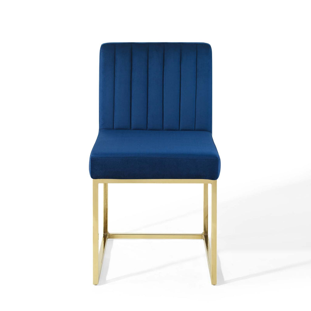 Carriage Channel Tufted Sled Base Performance Velvet Dining Chair by Modway