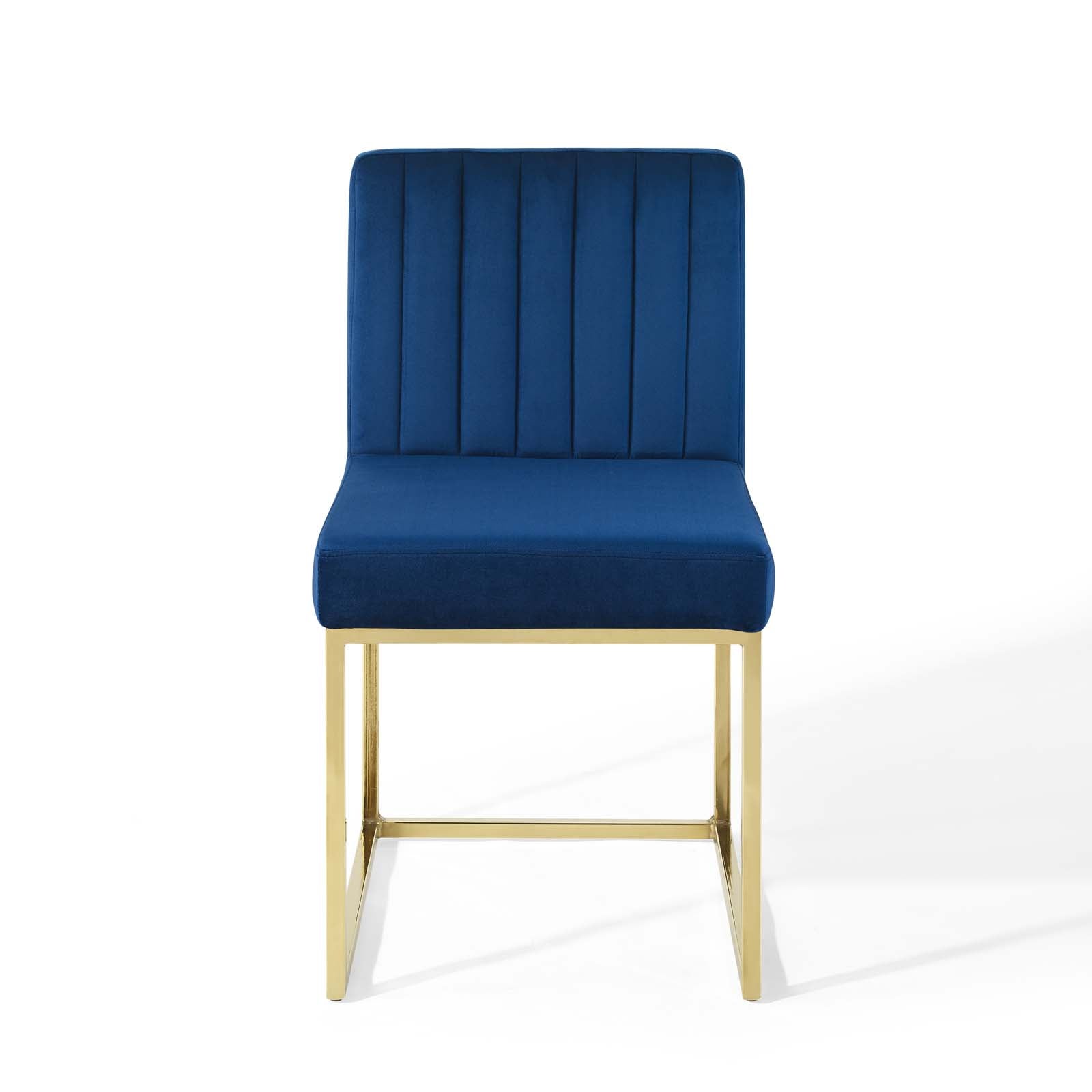 Carriage Channel Tufted Sled Base Performance Velvet Dining Chair by Modway