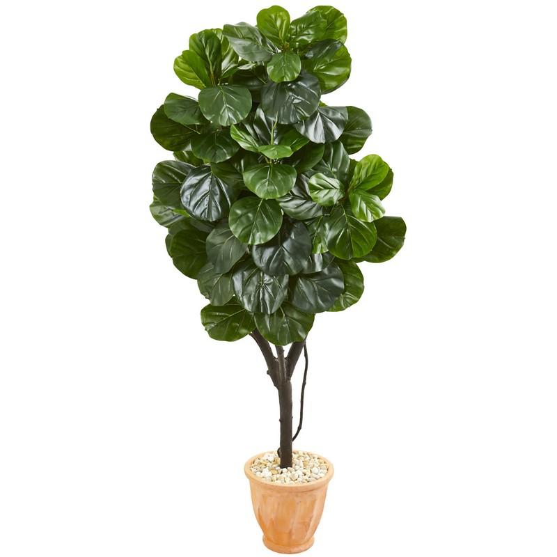 65"  Fiddle Leaf Fig Artificial Tree in Terra Cotta Planter