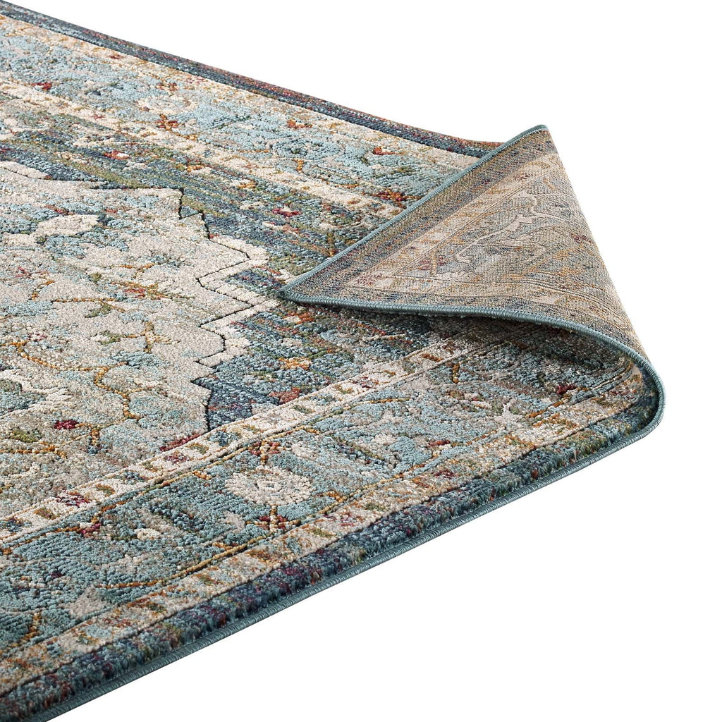 Tribute Diantha Distressed Vintage Floral Vintage Medallion 8x10 Area Rug by Modway
