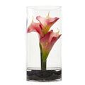 12" Calla Lily Artificial Arrangement in Cylinder Glass