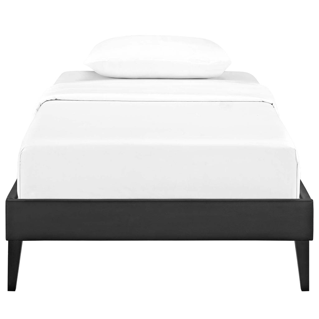 Tessie Vinyl Twin Bed Frame with Squared Tapered Legs by Modway