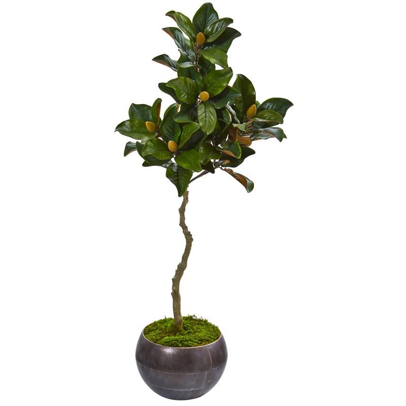 54"  Magnolia Artificial Tree in Metal Bowl