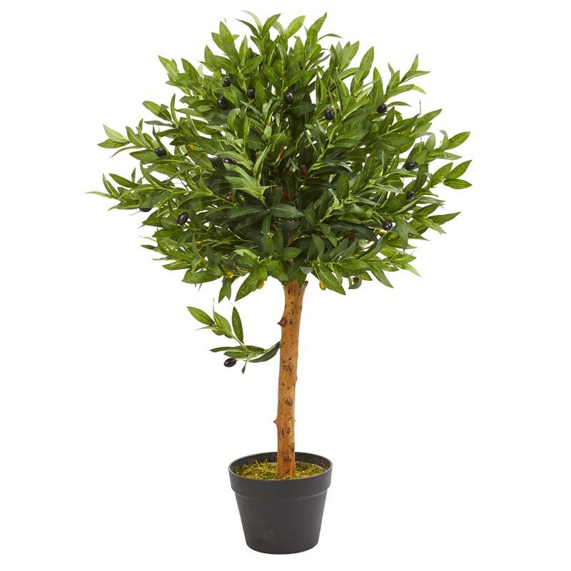 34"  Olive Topiary Artificial Tree UV Resistant (Indoor/Outdoor)
