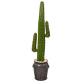 59" Cactus Artificial Plant in Metal Planter