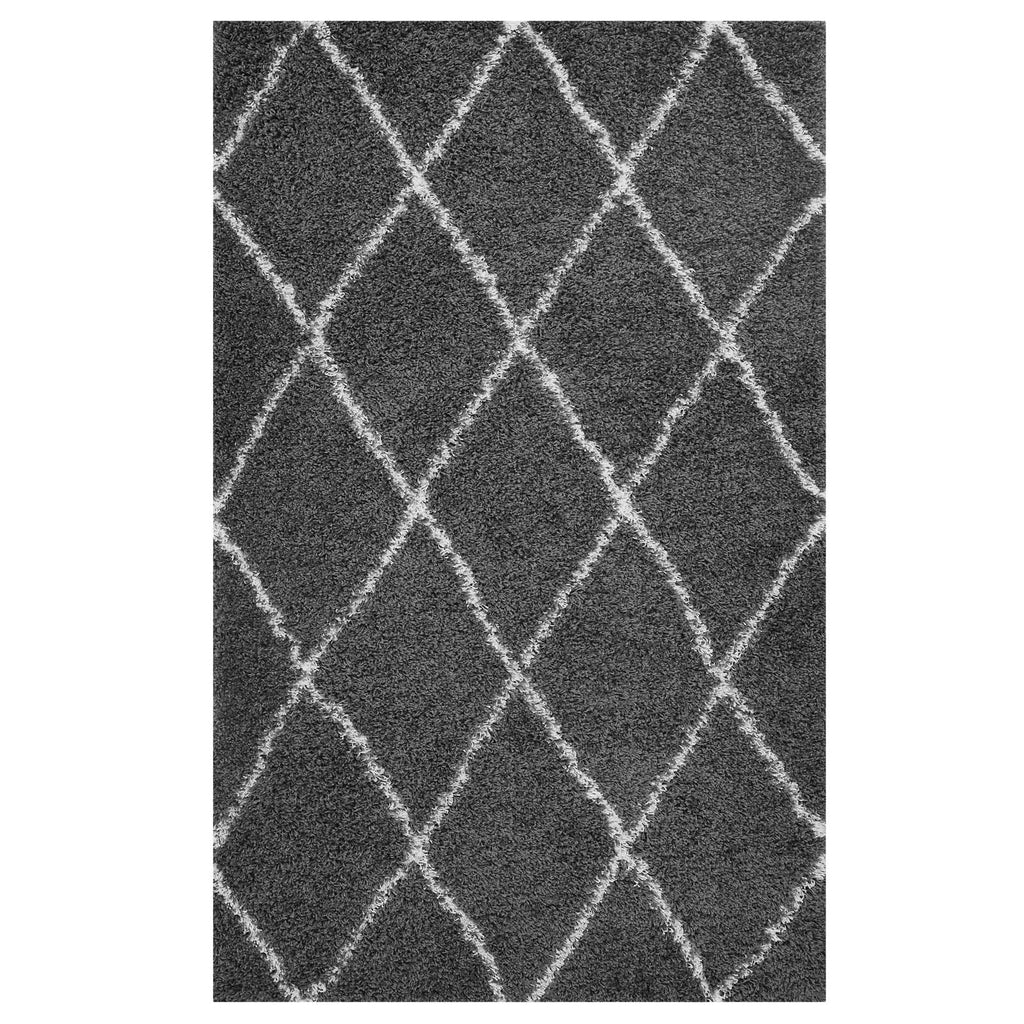 Toryn Diamond Lattice 5x8 Shag Area Rug by Modway