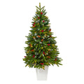 56' Snow Tipped Portl& Spruce Artificial Christmas Tree w/ Frosted Berries