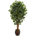 6' Ficus Artificial Tree In Decorative Planter 5665 By Nearly Natural