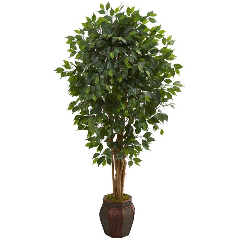 6' Ficus Artificial Tree In Decorative Planter 5665 By Nearly Natural