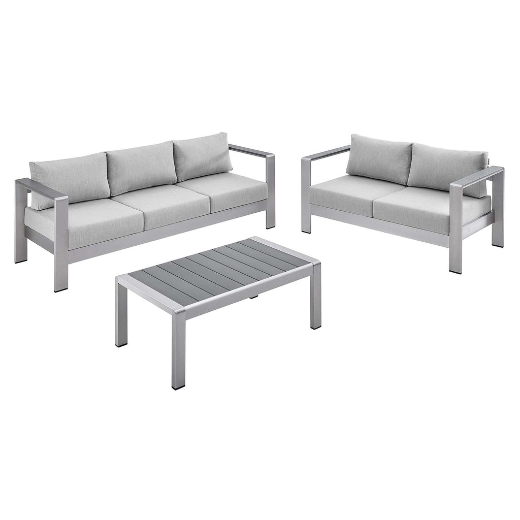 Shore 3 Piece Sunbrella¨ Fabric Outdoor Patio Aluminum Set by Modway