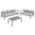 Shore 3 Piece Sunbrella¨ Fabric Outdoor Patio Aluminum Set by Modway