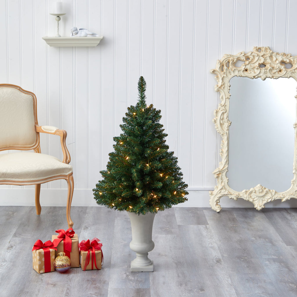 3.5' Northern Rocky Spruce Artificial Christmas Tree w/ 50 Clear Lights