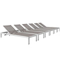 Shore Outdoor Patio Aluminum Chaise Set of 6 by Modway