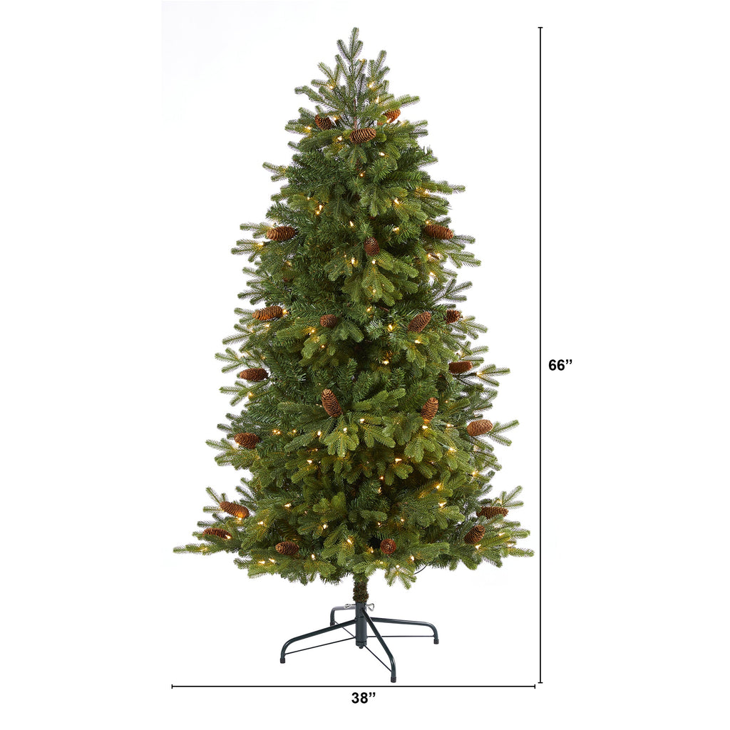 5.5' Yukon Mountain Fir Artificial Christmas Tree with 250 Clear Lights