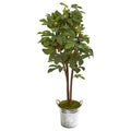 4' Fig Artificial Tree in Vintage Metal Planter