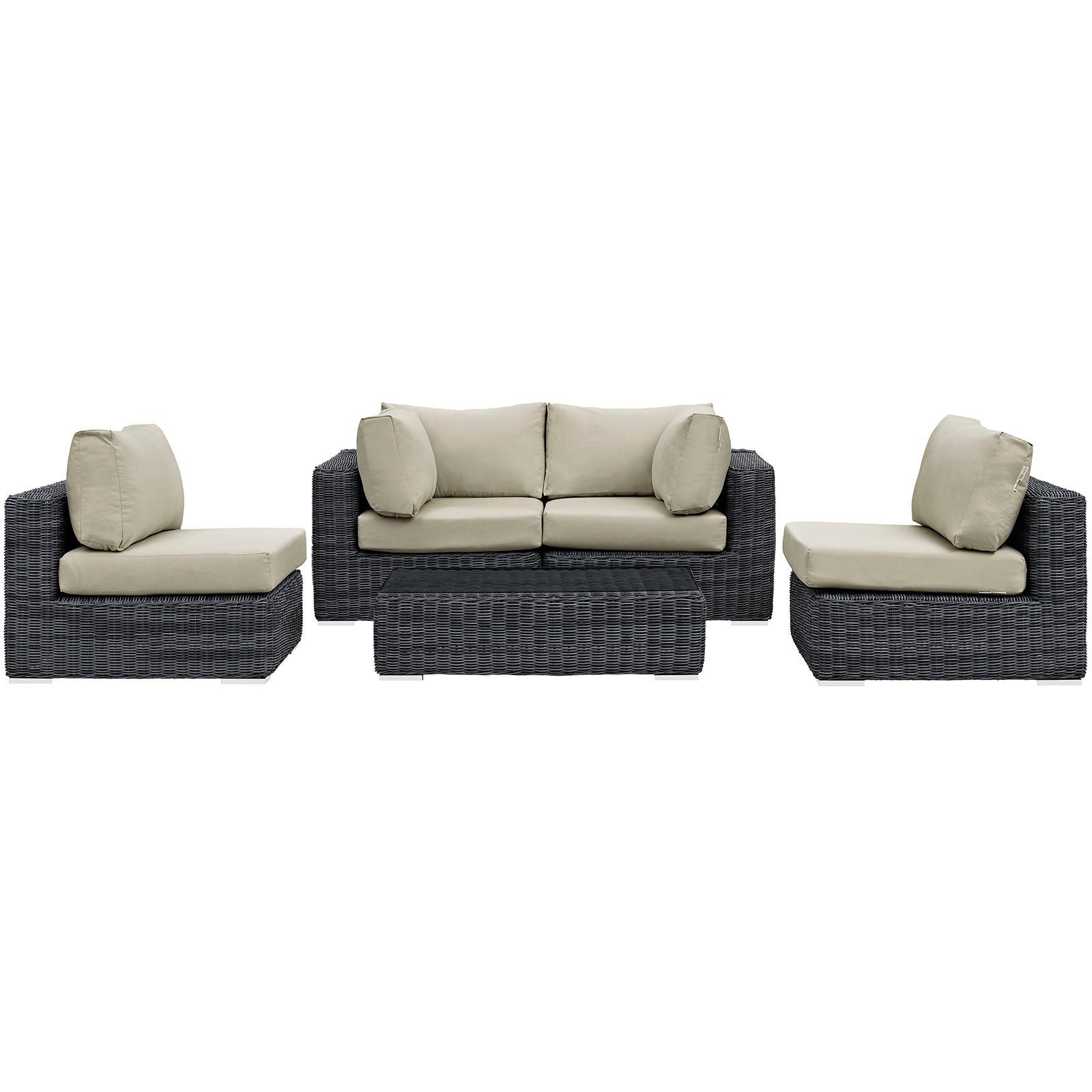 Summon 5 Piece Outdoor Patio Sunbrella¨ Sectional Set by Modway