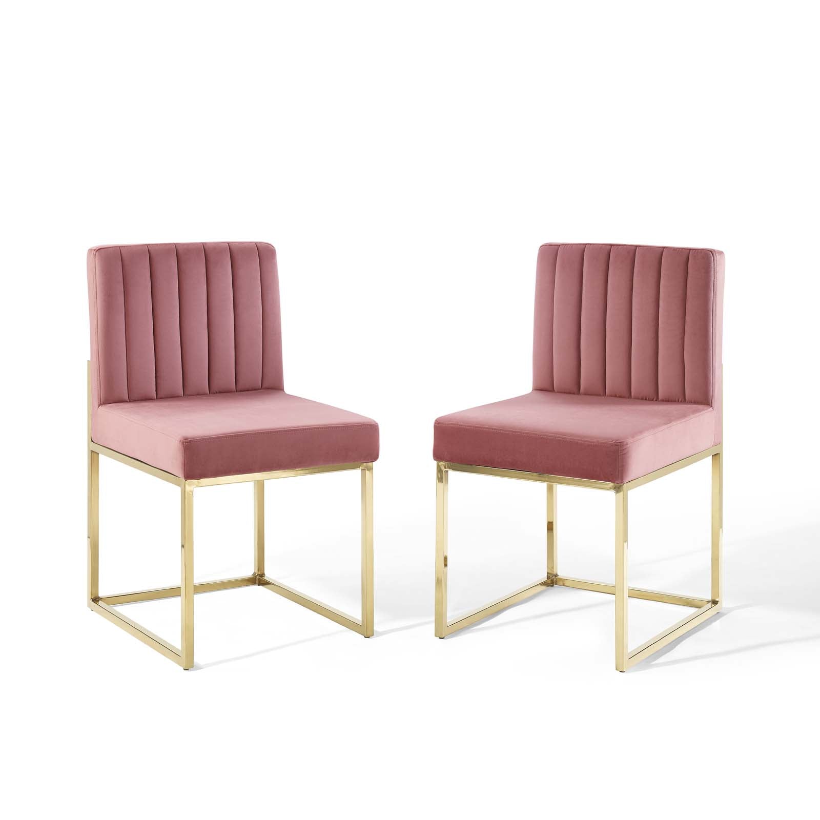 Carriage Performance Velvet Dining Chair Set of 2 by Modway