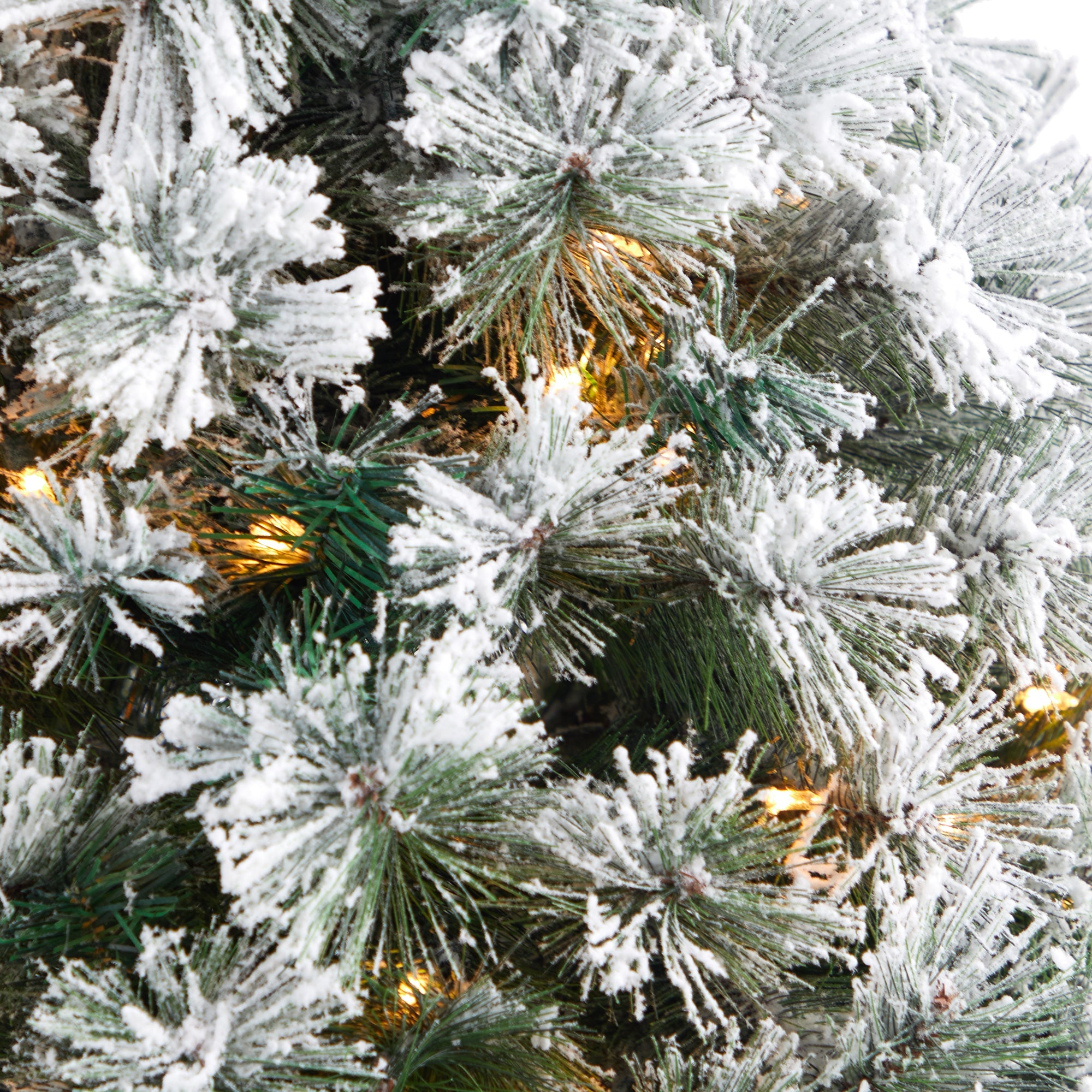 56' Flocked Oregon Pine Artificial Christmas Tree w/ 100 Clear Lights
