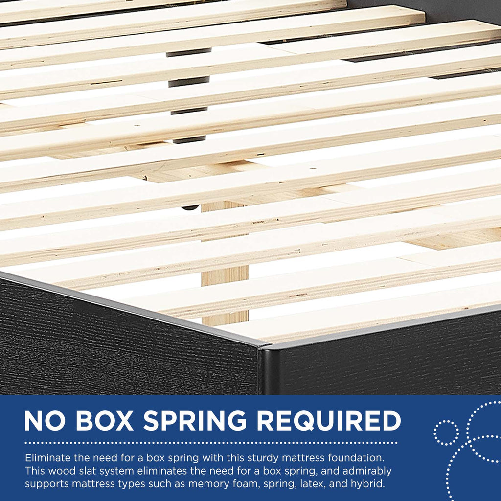 Kelsea Cane and Wood King Platform Bed With Splayed Legs by Modway