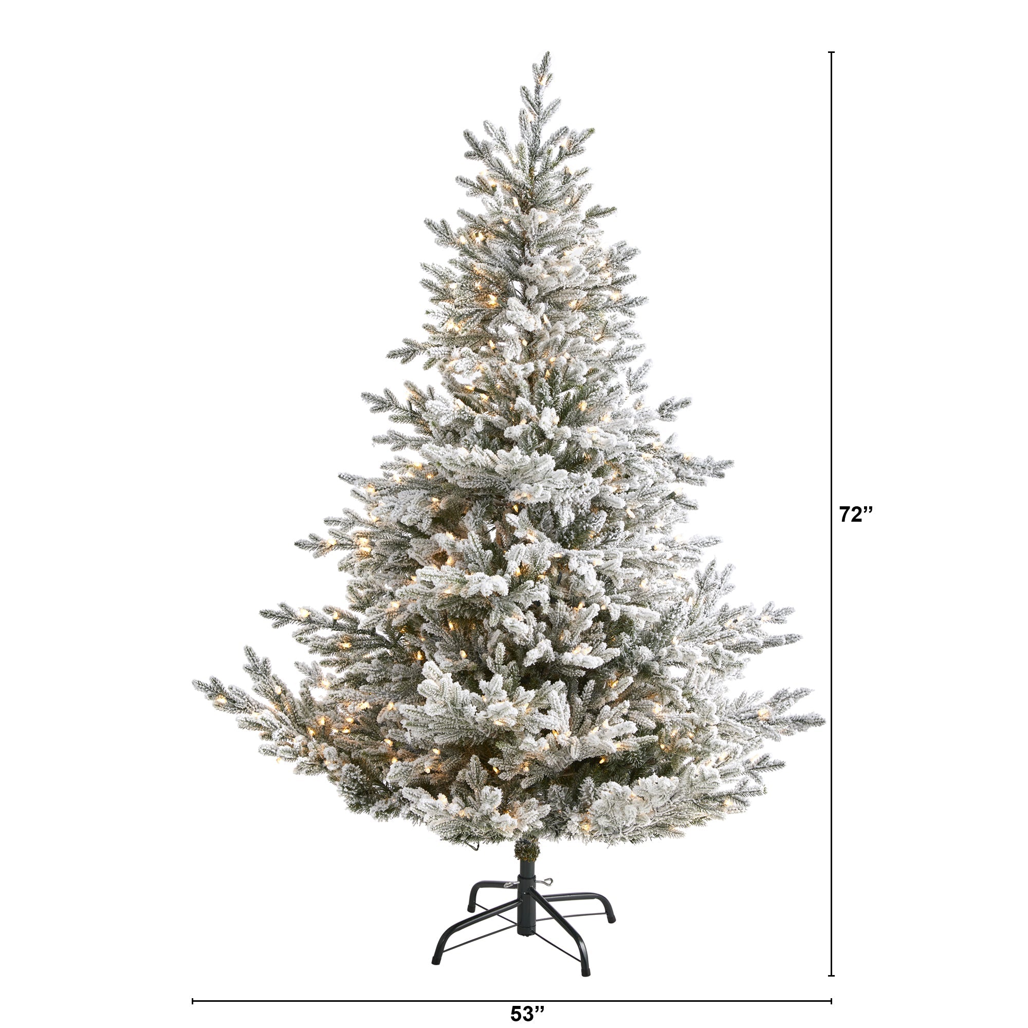 6' Flocked Fraser Fir Artificial Christmas Tree with 500 Warm White Lights