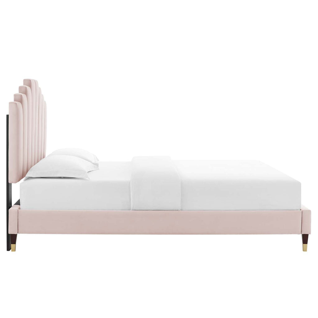 Elise Performance Velvet King Platform Bed by Modway