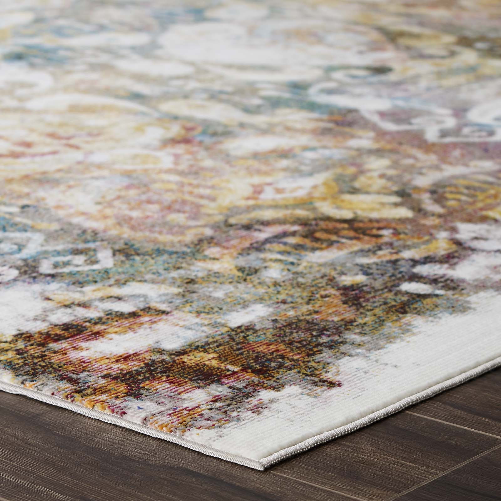Success Jayla Transitional Distressed Vintage Floral Moroccan Trellis 8x10 Area Rug by Modway