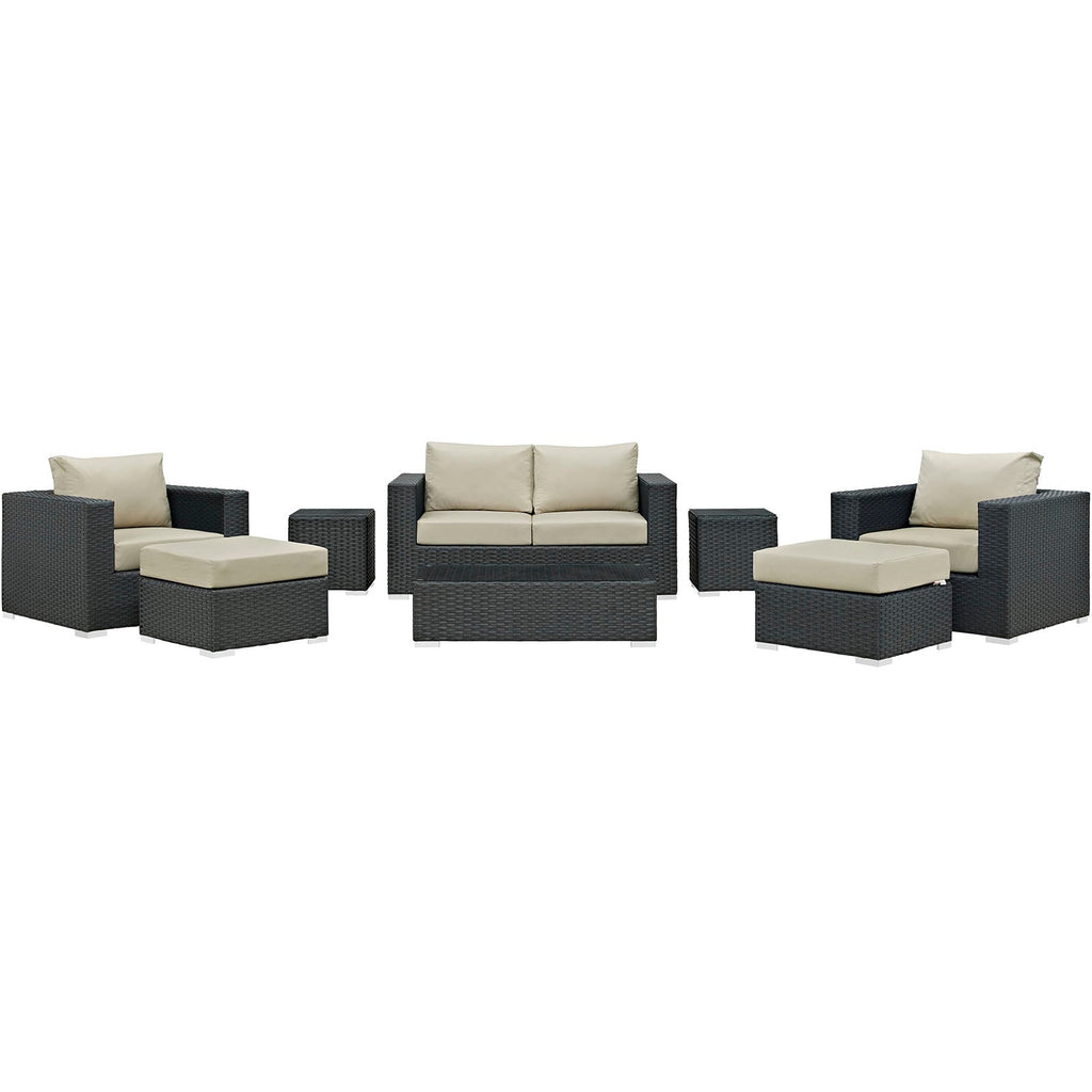 Sojourn 8 Piece Outdoor Patio Sunbrella¨ Sectional Set by Modway