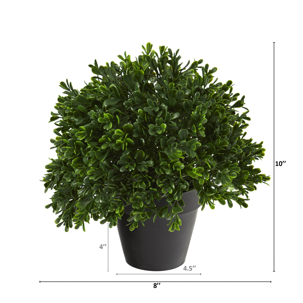 10" Boxwood Topiary Artificial Plant UV Resistant
