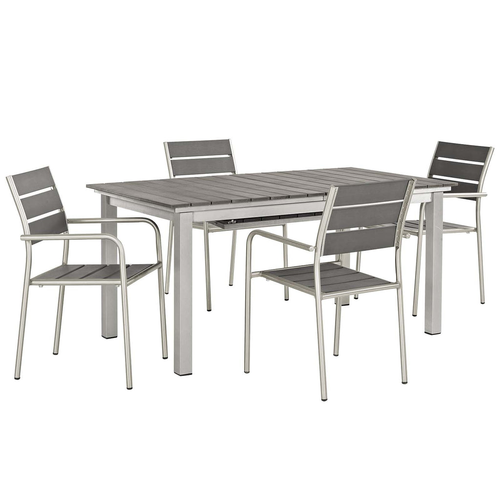 Shore 5 Piece Outdoor Patio Aluminum Dining Set by Modway