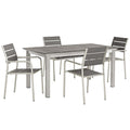 Shore 5 Piece Outdoor Patio Aluminum Dining Set by Modway