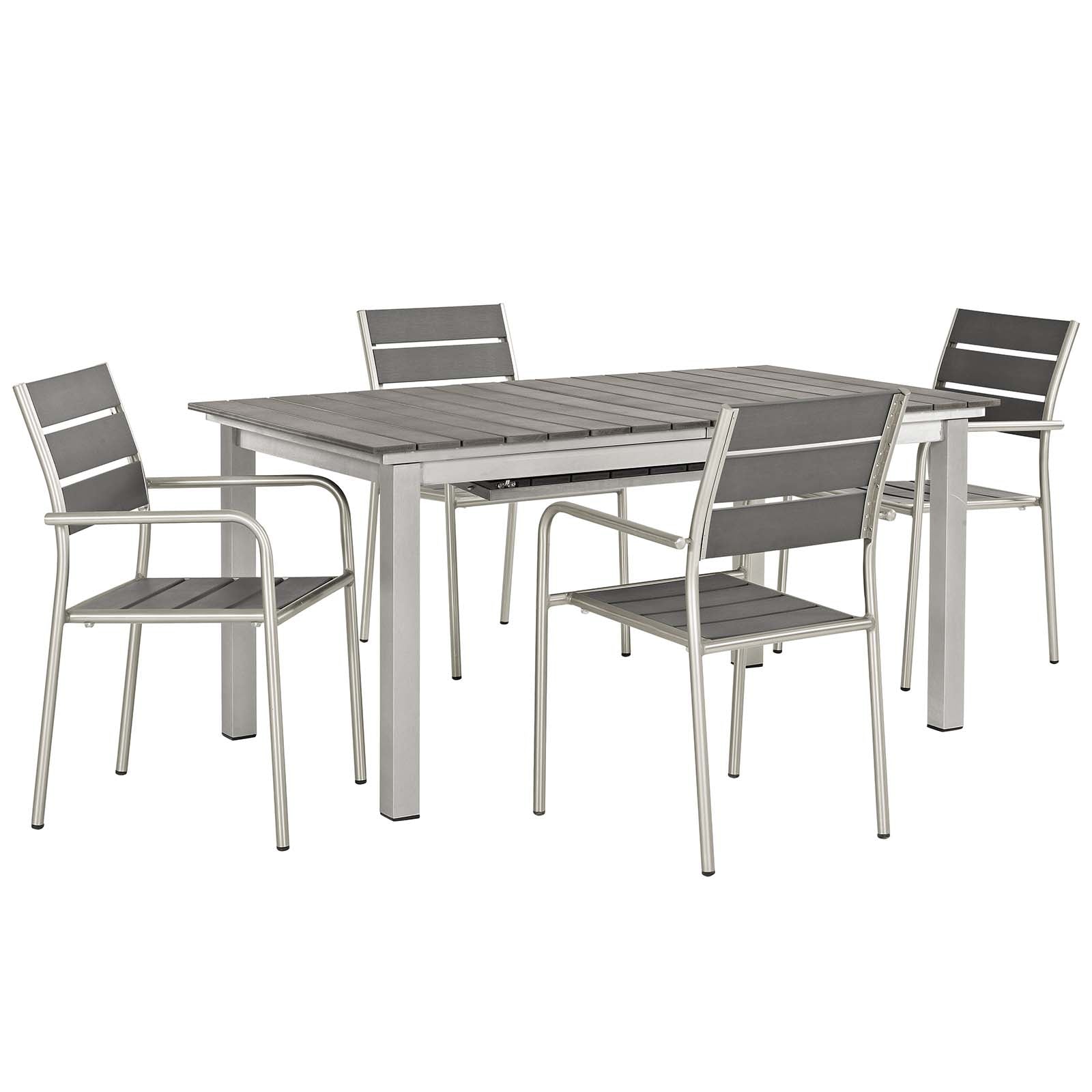 Shore 5 Piece Outdoor Patio Aluminum Dining Set by Modway