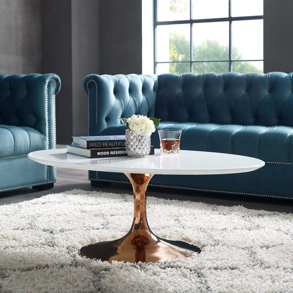 Lippa 42" Oval-Shaped Wood Coffee Table by Modway