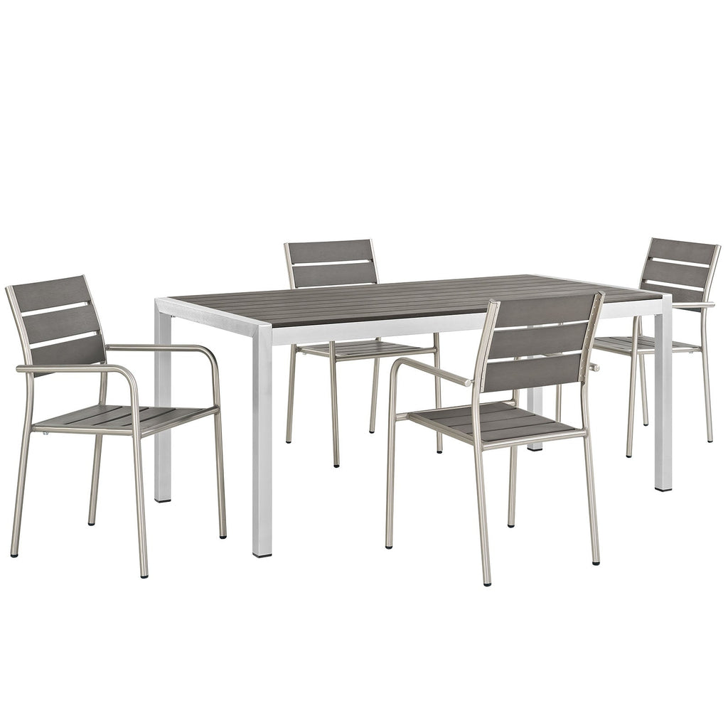 Shore 5 Piece Outdoor Patio Aluminum Dining Set by Modway